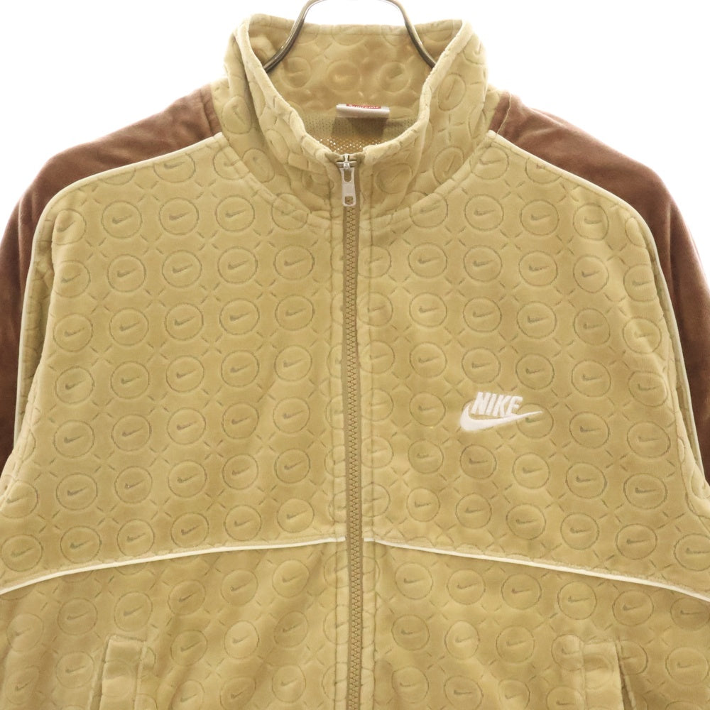 SUPREME(シュプリーム) 21SS ×NIKE VELOUR TRACK JACKET ナイキ ベロアトラックジャケット ジップアップジャケット ジャージ ベージュ DB0496-297