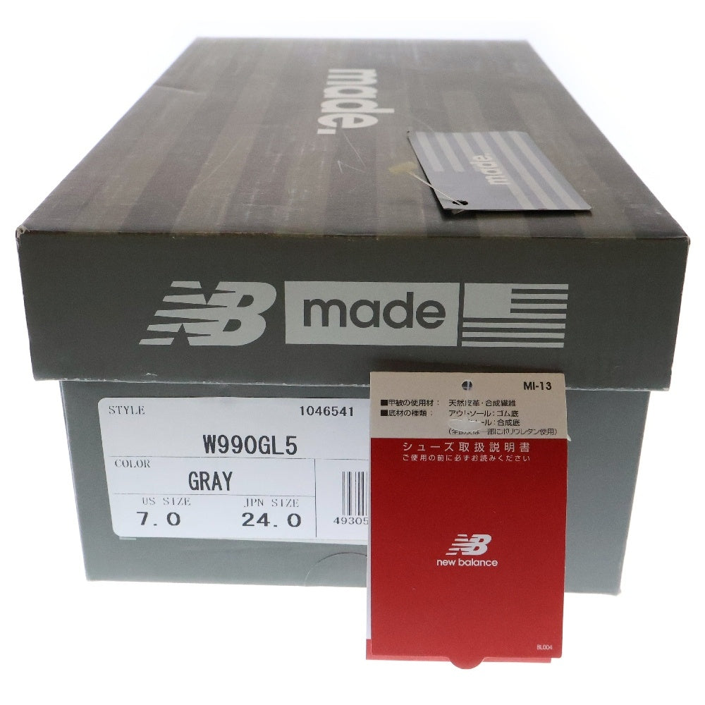 New Balance(ニューバランス) W990GL5 Made in USA スエードローカットスニーカー グレー レディース US7/24cm