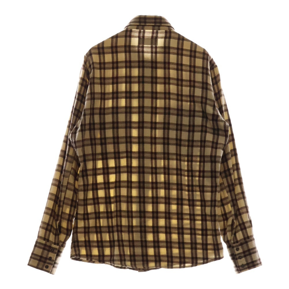 BACK BONE(バックボーン) 09AW FORMAL SHIRTS チェック スナップボタン 長袖シャツ ブラウン BC09FW-S01