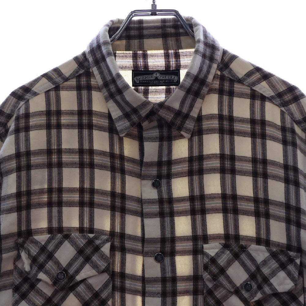 BACK BONE(バックボーン) 09AW FORMAL SHIRTS チェック スナップボタン 長袖シャツ ブラウン BC09FW-S01