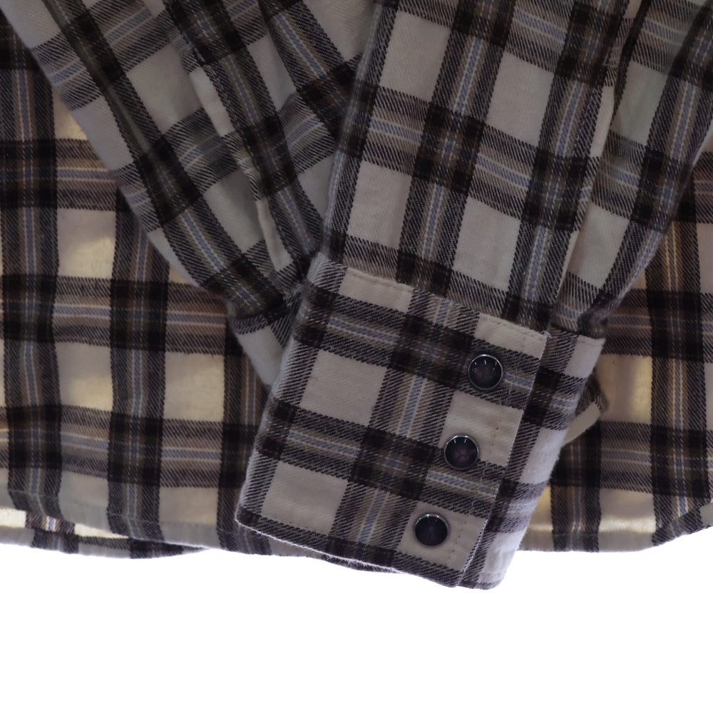 BACK BONE(バックボーン) 09AW FORMAL SHIRTS チェック スナップボタン 長袖シャツ ブラウン BC09FW-S01