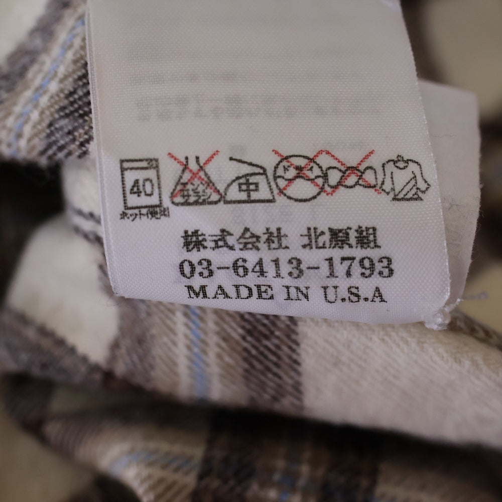 BACK BONE(バックボーン) 09AW FORMAL SHIRTS チェック スナップボタン 長袖シャツ ブラウン BC09FW-S01