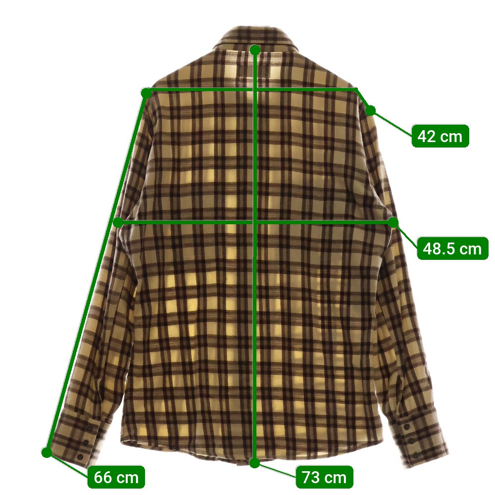 BACK BONE(バックボーン) 09AW FORMAL SHIRTS チェック スナップボタン 長袖シャツ ブラウン BC09FW-S01