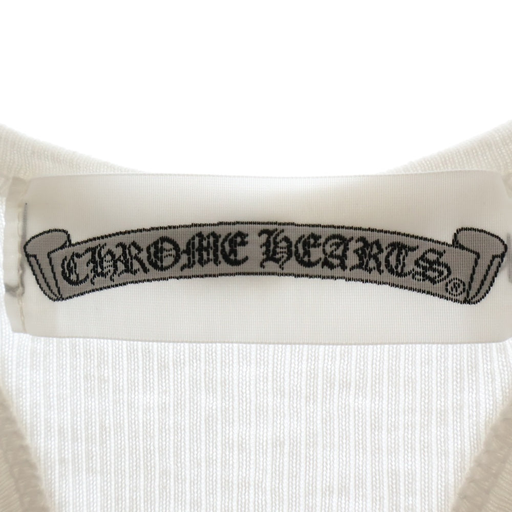 CHROME HEARTS(クロムハーツ) CHプラス タグ リブニット タンクトップ ノースリーブ カットソー ホワイト