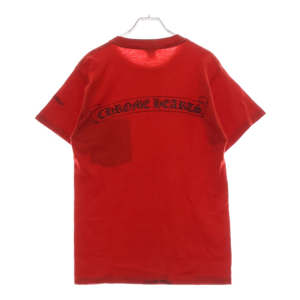 CHROME HEARTS(クロムハーツ) OLD NECK LOGO DAGGER S/S T SHIRT オールド ネックロゴ ダガープリント 半袖 ポケットTシャツ カットソー レッド