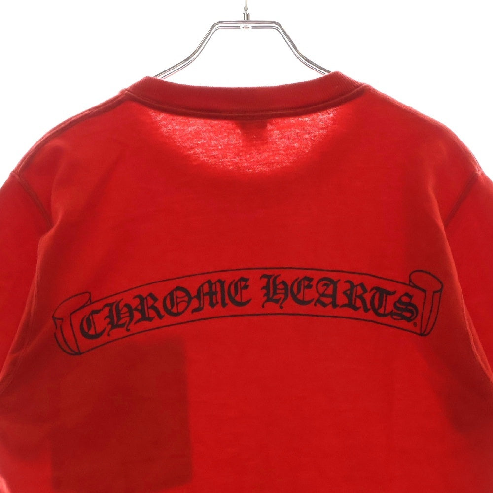 CHROME HEARTS(クロムハーツ) OLD NECK LOGO DAGGER S/S T SHIRT オールド ネックロゴ ダガープリント 半袖 ポケットTシャツ カットソー レッド