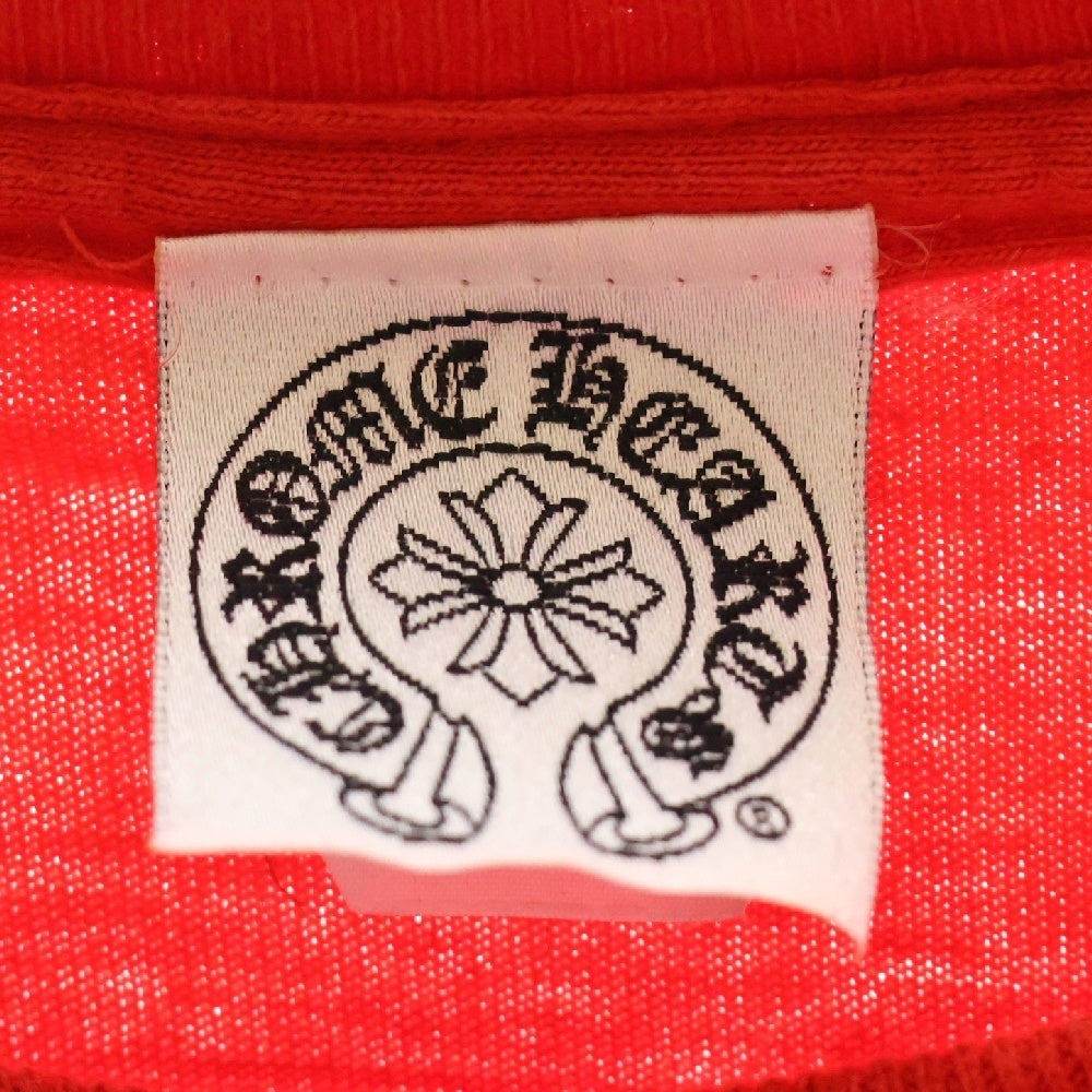 CHROME HEARTS(クロムハーツ) OLD NECK LOGO DAGGER S/S T SHIRT オールド ネックロゴ ダガープリント 半袖 ポケットTシャツ カットソー レッド