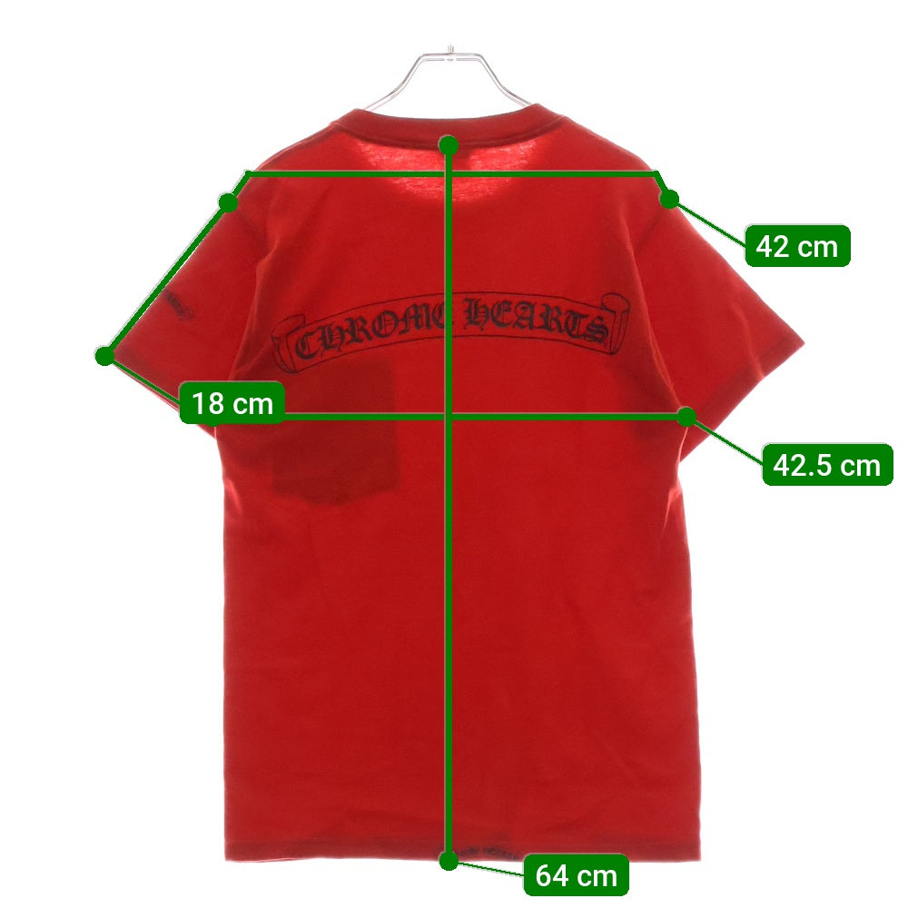 CHROME HEARTS(クロムハーツ) OLD NECK LOGO DAGGER S/S T SHIRT オールド ネックロゴ ダガープリント 半袖 ポケットTシャツ カットソー レッド