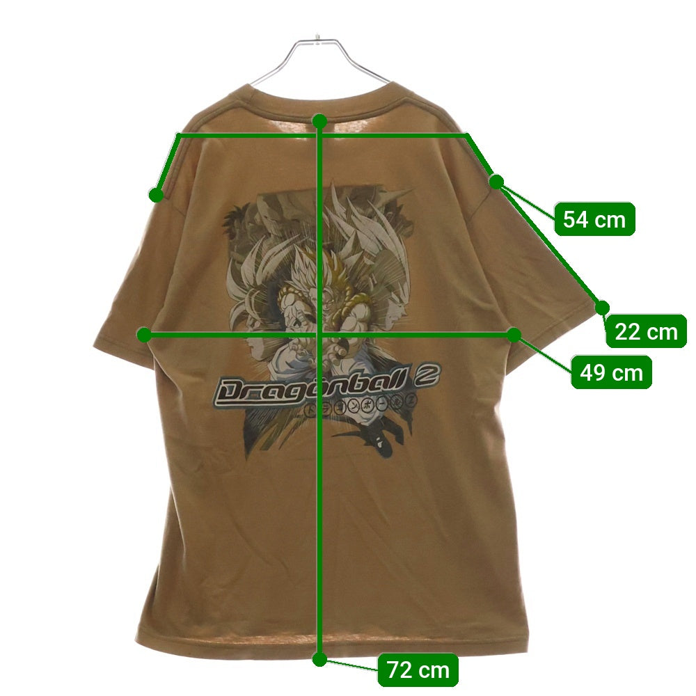 VINTAGE(ヴィンテージ) 00S VINTAGE DRAGONBALL Z TEE ヴィンテージ ドラゴンボールゼット 孫悟空 ベジータ ゴジータ 両面プリントTシャツ 半袖クルーネックカットソー ベージュ