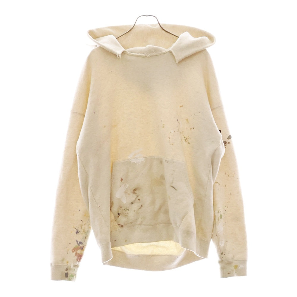 Vuja De(ブジャ デ) Mud Dye Hoodie マッドダイ ペイント ダメージ加工 プルオーバーパーカー ベージュ