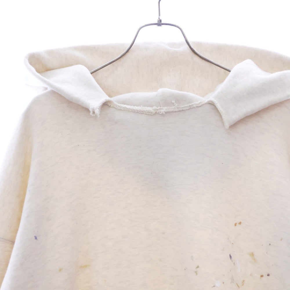 Vuja De(ブジャ デ) Mud Dye Hoodie マッドダイ ペイント ダメージ加工 プルオーバーパーカー ベージュ