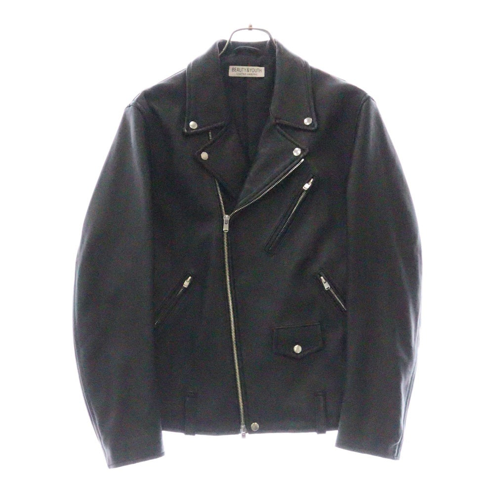 BEAUTY&YOUTH UNITED ARROWS(ビューティーアンドユースユナイテッドアローズ) ラムレザーダブルライダースジャケット ブラック 1225-199-9689