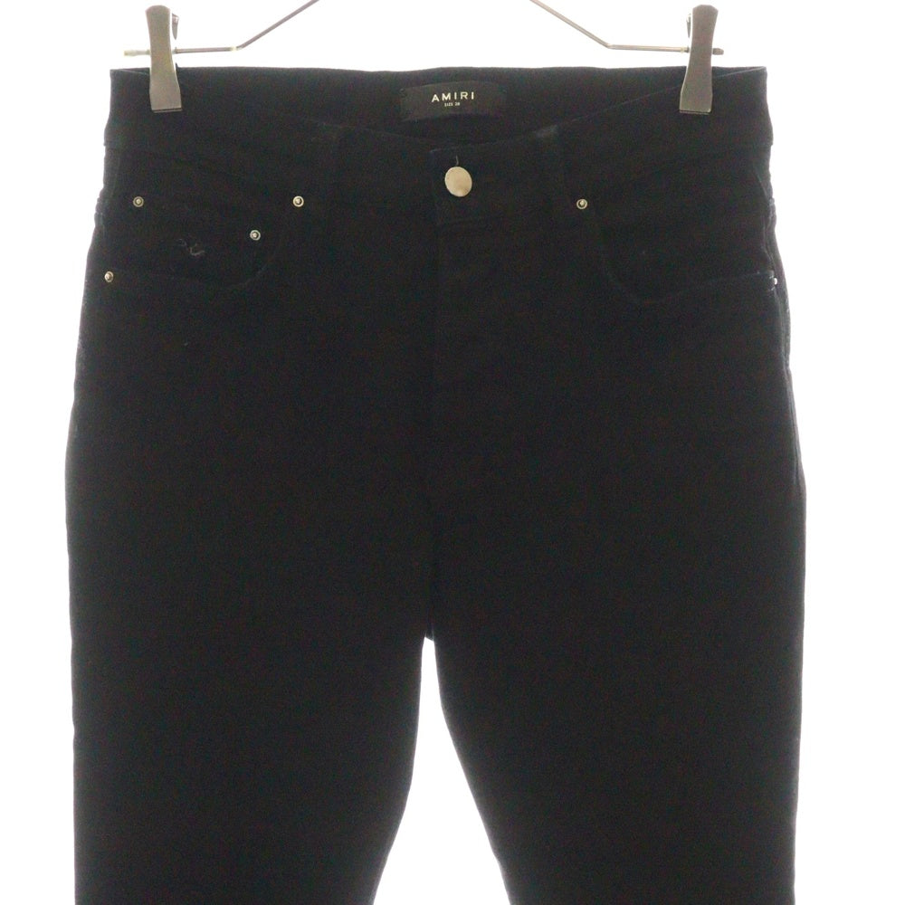 AMIRI(アミリ) ダメージ加工 ボタンフライ ストレッチ スリムスキニー デニムパンツ ブラック