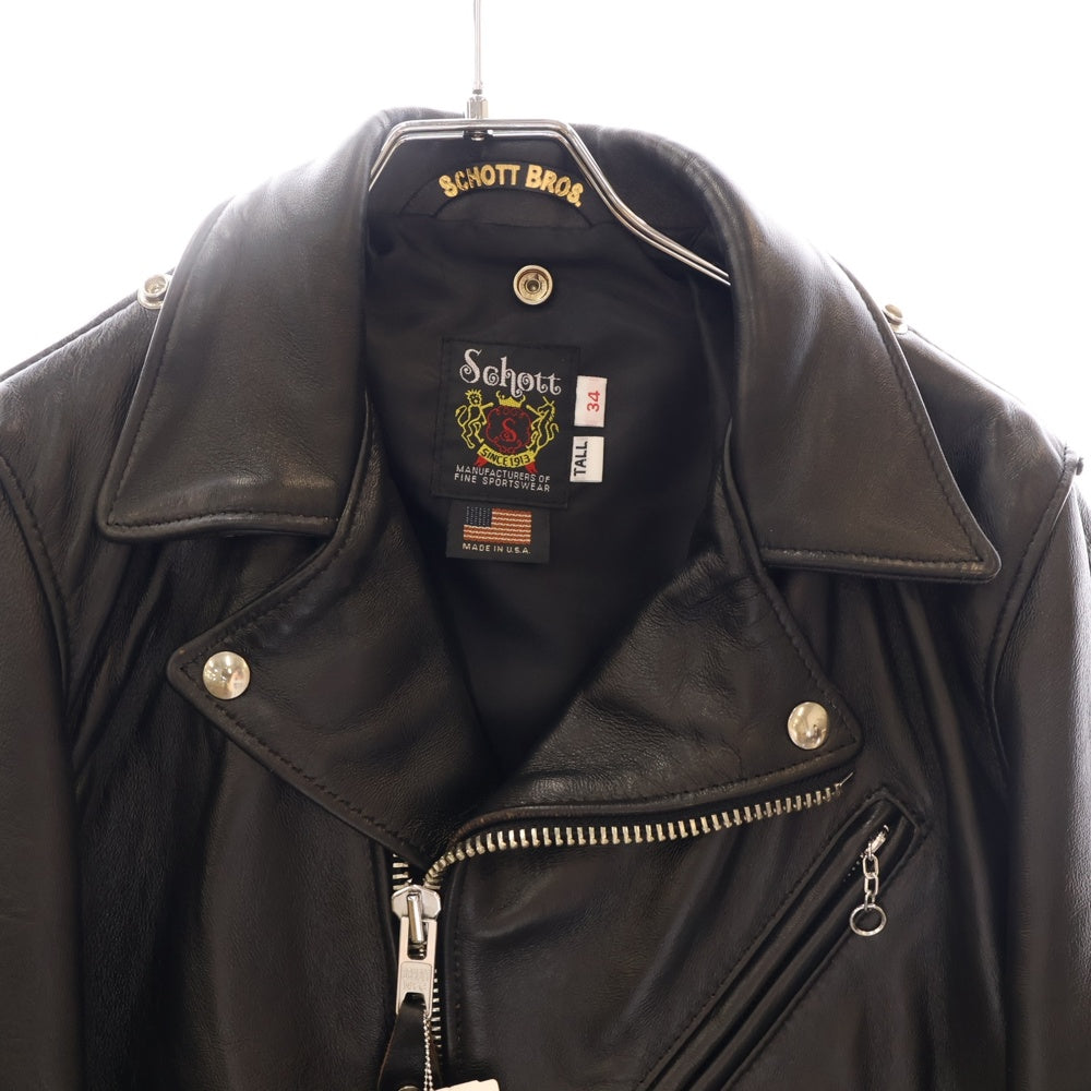 SCHOTT(ショット) 217US SHEEP ONESTAR シープ ワンスター ダブル ライダース ジャケット ブラック 7823950093