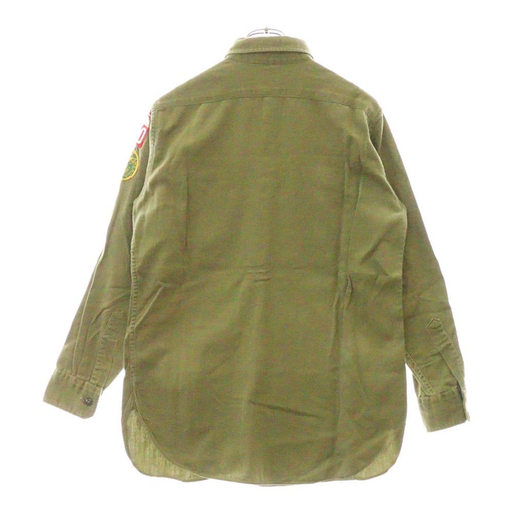 VINTAGE(ヴィンテージ) 60S VINTAGE BOY SCOUTS OF AMERICA エンブレムパッチ マチ付き ボーイスカウト長袖シャツ カーキ