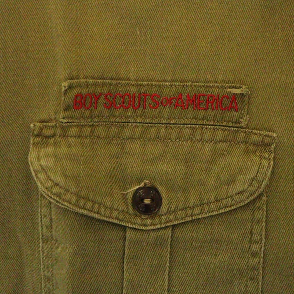 VINTAGE(ヴィンテージ) 60S VINTAGE BOY SCOUTS OF AMERICA エンブレムパッチ マチ付き ボーイスカウト長袖シャツ カーキ