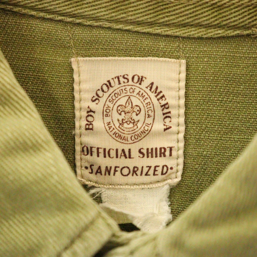 VINTAGE(ヴィンテージ) 60S VINTAGE BOY SCOUTS OF AMERICA エンブレムパッチ マチ付き ボーイスカウト長袖シャツ カーキ