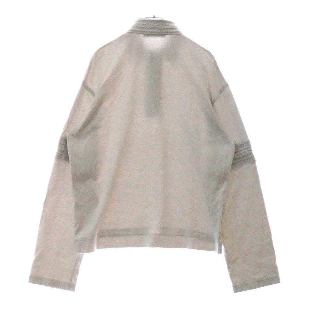 Acne Studios(アクネ ストゥディオズ) 3ボタン エンボスロゴ 長袖ポロシャツ FN-UX-TSHI000015 ホワイト