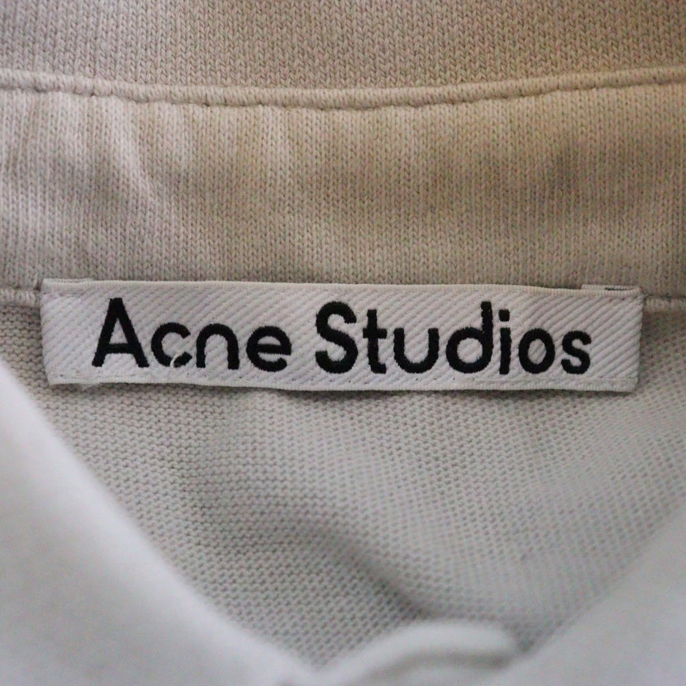 Acne Studios(アクネ ストゥディオズ) 3ボタン エンボスロゴ 長袖ポロシャツ FN-UX-TSHI000015 ホワイト