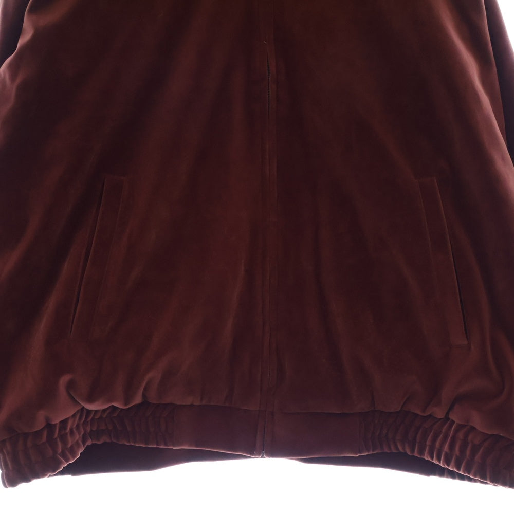 STUSSY(ステューシー) ZIP UP VELOUR JACKET ジップ アップ ベロア ジャケット バーガンディ