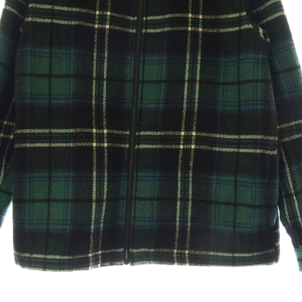 STUSSY(ステューシー) HEAVY WOOL PLAID SHIRT JACKET ヘビー ウール プレイド ジップアップ シャツ ジャケット グリーン