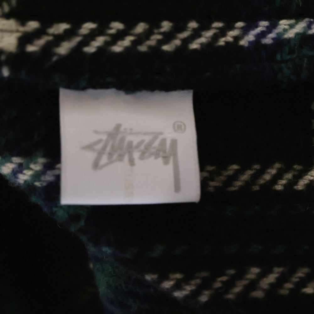 STUSSY(ステューシー) HEAVY WOOL PLAID SHIRT JACKET ヘビー ウール プレイド ジップアップ シャツ ジャケット グリーン