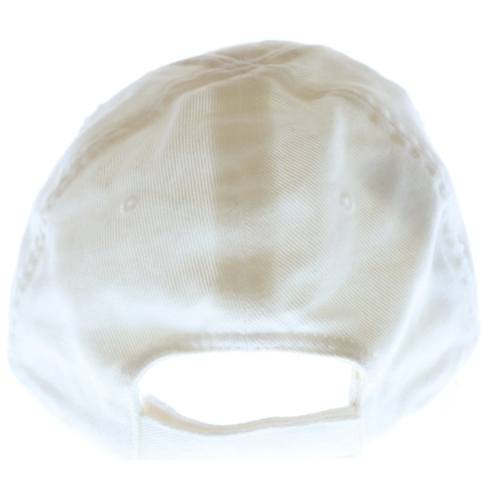 BALENCIAGA(バレンシアガ) 23AW ロゴ刺繍 ダメージ加工 ピアス ベルクロ キャップ ホワイト 750716 410B2