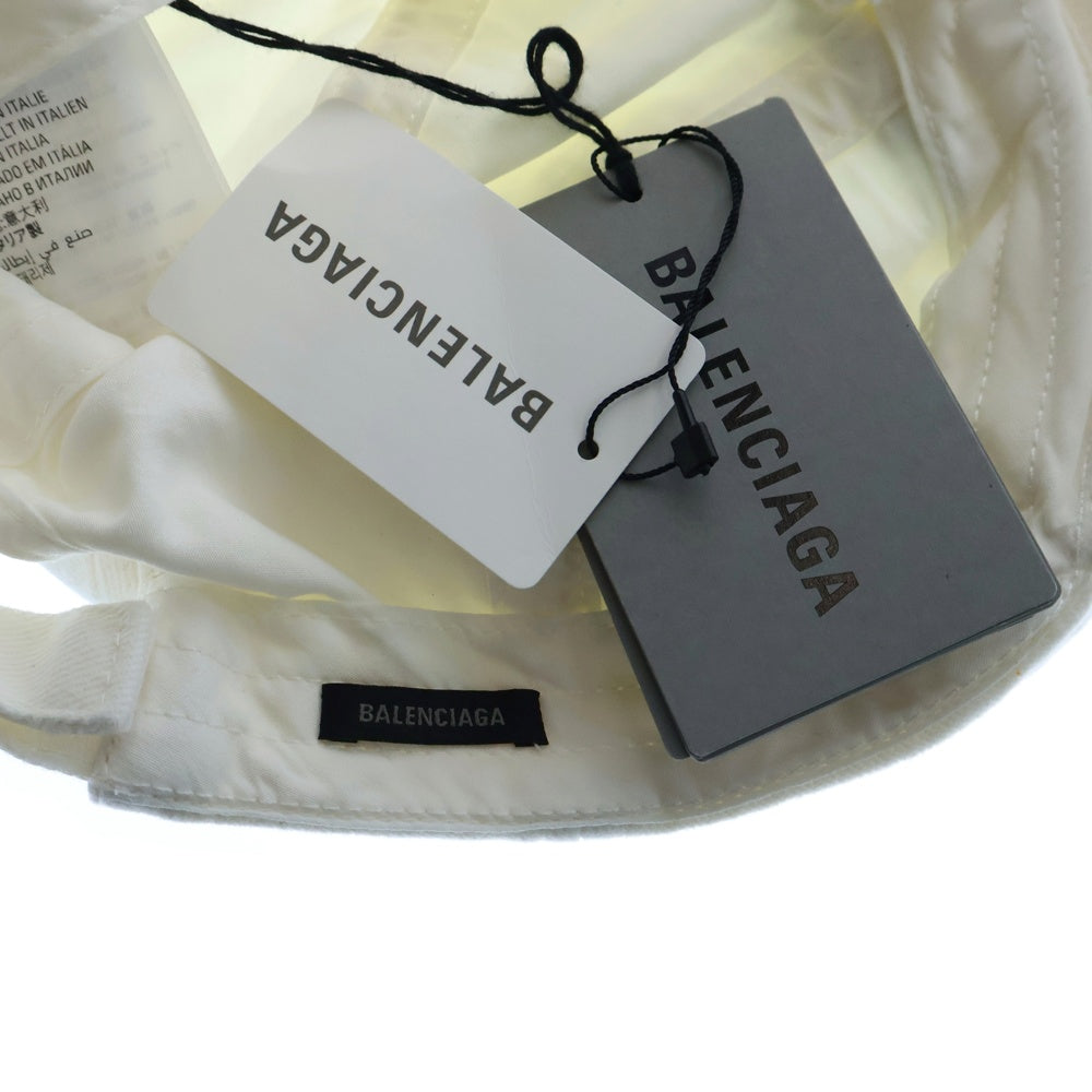 BALENCIAGA(バレンシアガ) 23AW ロゴ刺繍 ダメージ加工 ピアス ベルクロ キャップ ホワイト 750716 410B2