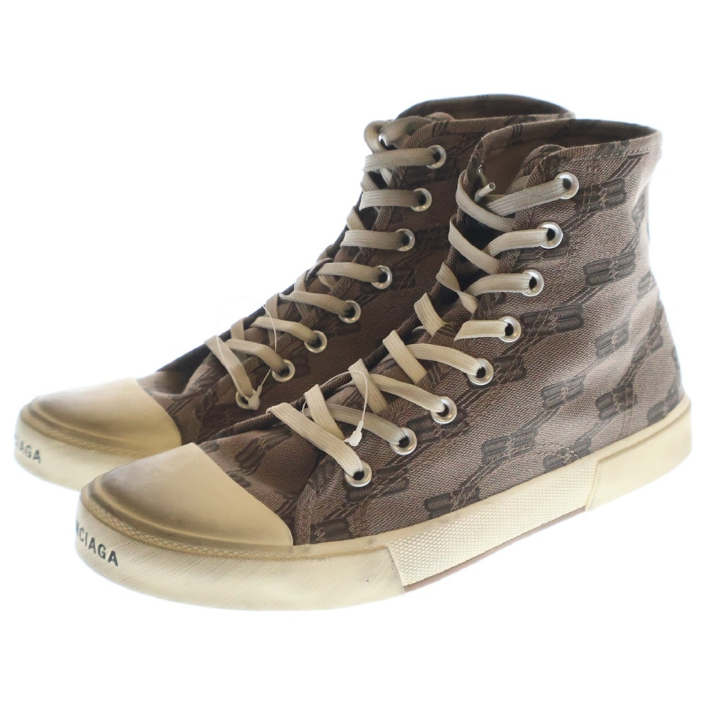 BALENCIAGA(バレンシアガ) PARIS HIGH TOP パリ ハイトップ BBキャンバス ハイカットスニーカーシューズ ブラウン