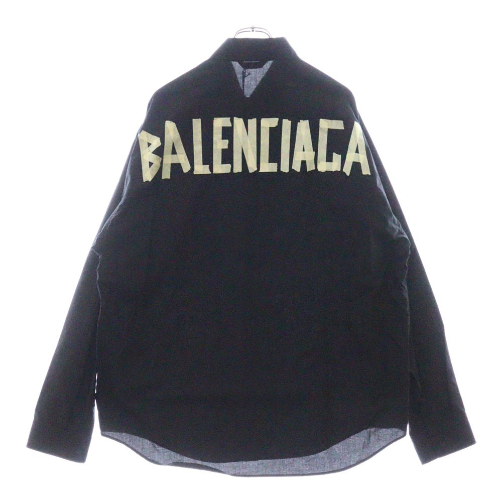 BALENCIAGA(バレンシアガ) Tape L/S Shirt テープロゴ 長袖シャツ ブラック 738760 TNM60