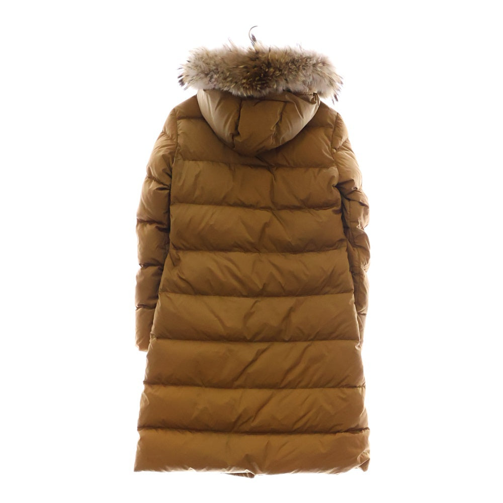 MONCLER(モンクレール) MELINA メリナ ファー付 ジップアップフーデッドダウンコート ジャケット イエロー レディース 49335/91/54155