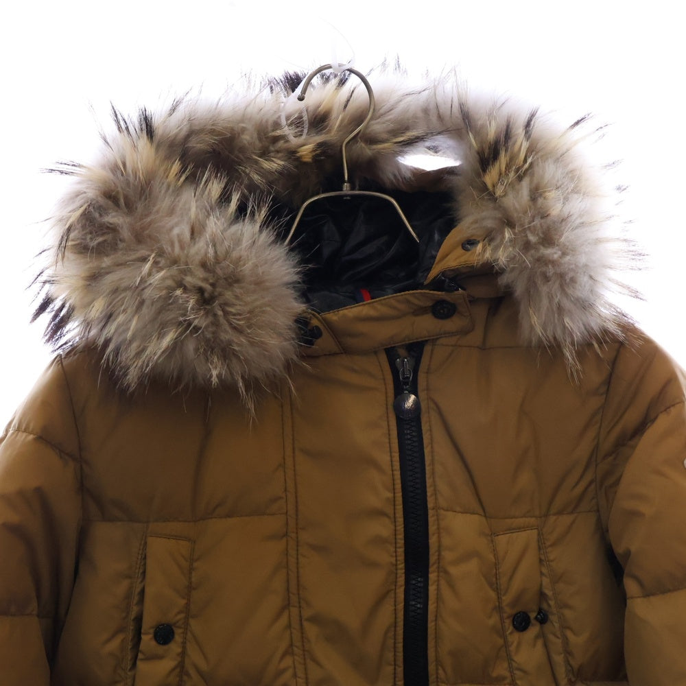 MONCLER(モンクレール) MELINA メリナ ファー付 ジップアップフーデッドダウンコート ジャケット イエロー レディース 49335/91/54155