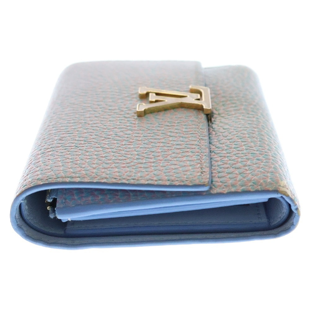 LOUIS VUITTON(ルイヴィトン) ポルトフォイユ カピシーヌ トリヨンレザー サマースターダスト 三つ折り財布 ライトブルー M81306