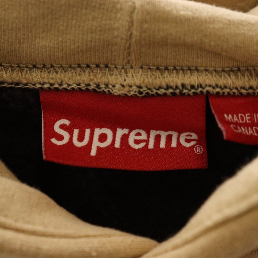 SUPREME(シュプリーム) 21AW S Logo Split Hooded Sweatshirt Sロゴ刺繍 スプリット バイカラー プルオーバースウェットパーカー フーディー ベージュ/ブラウン