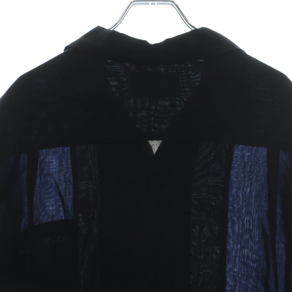 WACKO MARIA(ワコマリア) 22FW THREE-TONE 50S SHIRT スリートーン 長袖シャツ ブラック/ブルー