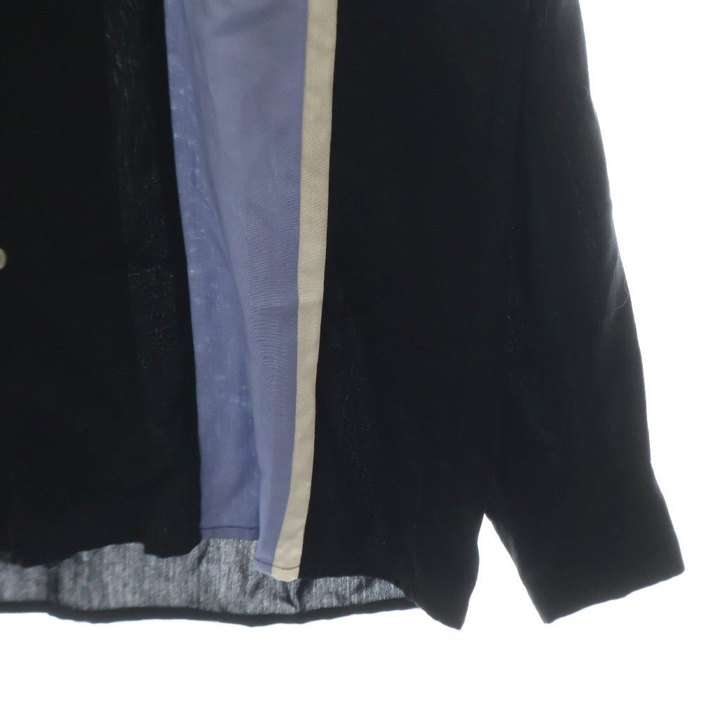 WACKO MARIA(ワコマリア) 22FW THREE-TONE 50S SHIRT スリートーン 長袖シャツ ブラック/ブルー