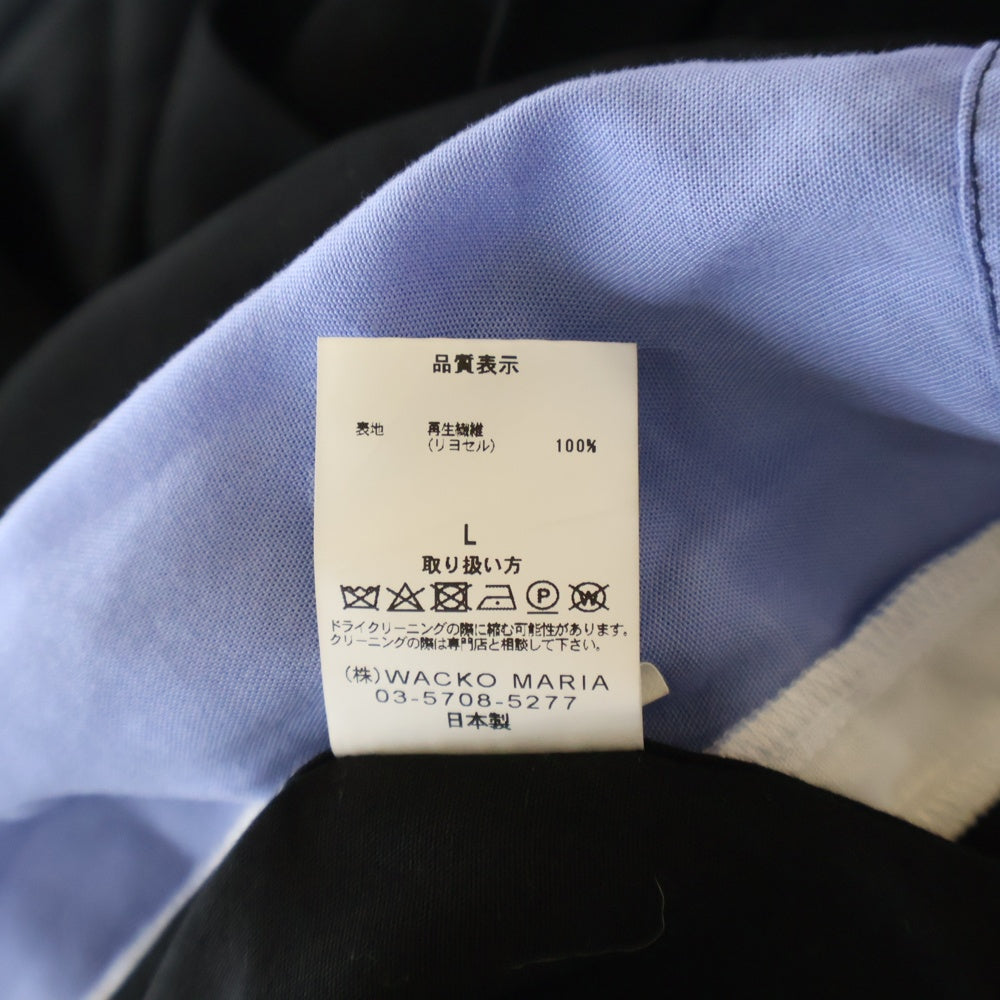 WACKO MARIA(ワコマリア) 22FW THREE-TONE 50S SHIRT スリートーン 長袖シャツ ブラック/ブルー