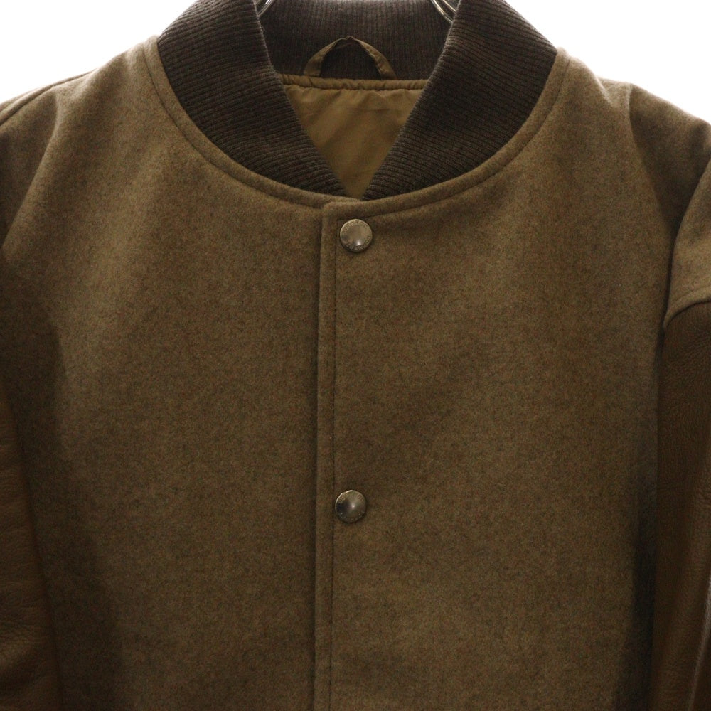 SOPHNET.(ソフネット) 24AW LEATHER SLEEVE VARSITY JACKET レザースリーブ バーシティ ジャケット ブラウン SOPH-242009