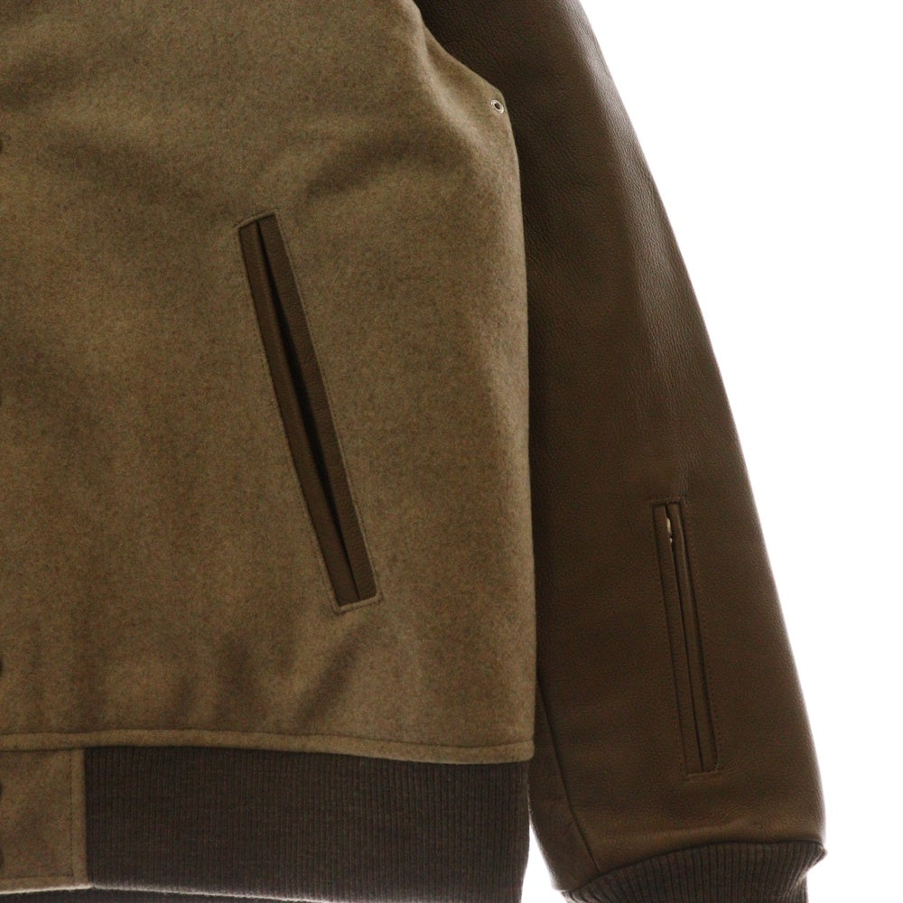SOPHNET.(ソフネット) 24AW LEATHER SLEEVE VARSITY JACKET レザースリーブ バーシティ ジャケット ブラウン SOPH-242009