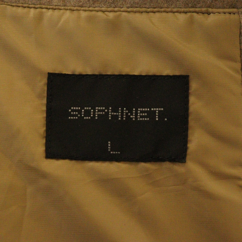 SOPHNET.(ソフネット) 24AW LEATHER SLEEVE VARSITY JACKET レザースリーブ バーシティ ジャケット ブラウン SOPH-242009