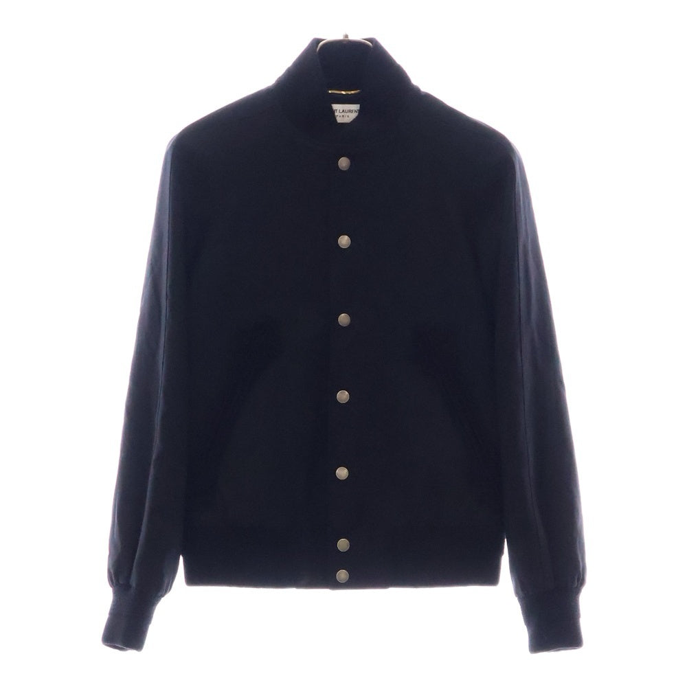 SAINT LAURENT PARIS(サンローランパリ) RAGLAN JACKET ポケット装飾 フロントスナップ ウール ラグランジャケット ブルゾン ブラック レディース 507526 Y239W