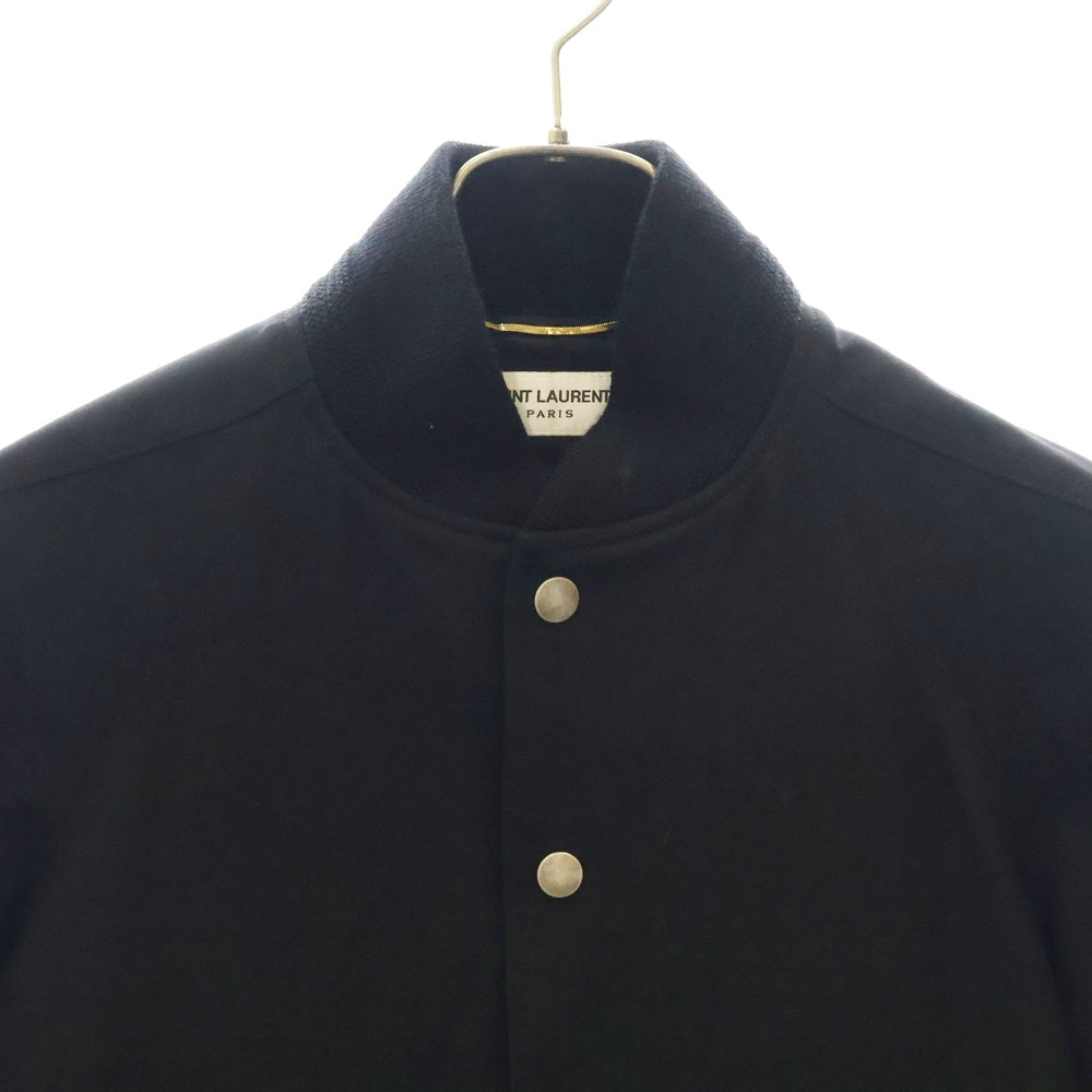 SAINT LAURENT PARIS(サンローランパリ) RAGLAN JACKET ポケット装飾 フロントスナップ ウール ラグランジャケット ブルゾン ブラック レディース 507526 Y239W