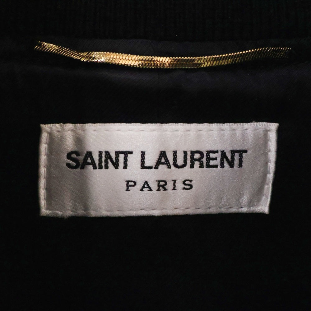 SAINT LAURENT PARIS(サンローランパリ) RAGLAN JACKET ポケット装飾 フロントスナップ ウール ラグランジャケット ブルゾン ブラック レディース 507526 Y239W