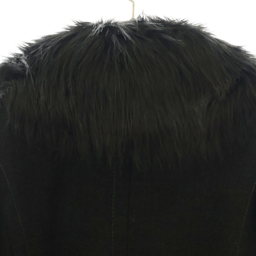 MARC JACOBS(マークジェイコブス) パイピングデザイン アクリルファー 3B ウールコート ブラック レディース M4007108