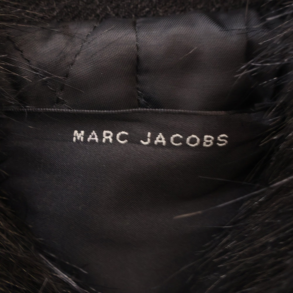 MARC JACOBS(マークジェイコブス) パイピングデザイン アクリルファー 3B ウールコート ブラック レディース M4007108