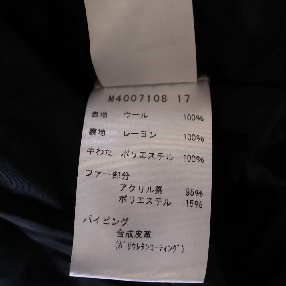 MARC JACOBS(マークジェイコブス) パイピングデザイン アクリルファー 3B ウールコート ブラック レディース M4007108