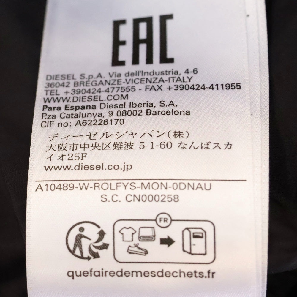 DIESEL(ディーゼル) W-ROLFYS-MON モノグラム柄 フーデット パファー ジャケット ブラック A10489 0DNAU