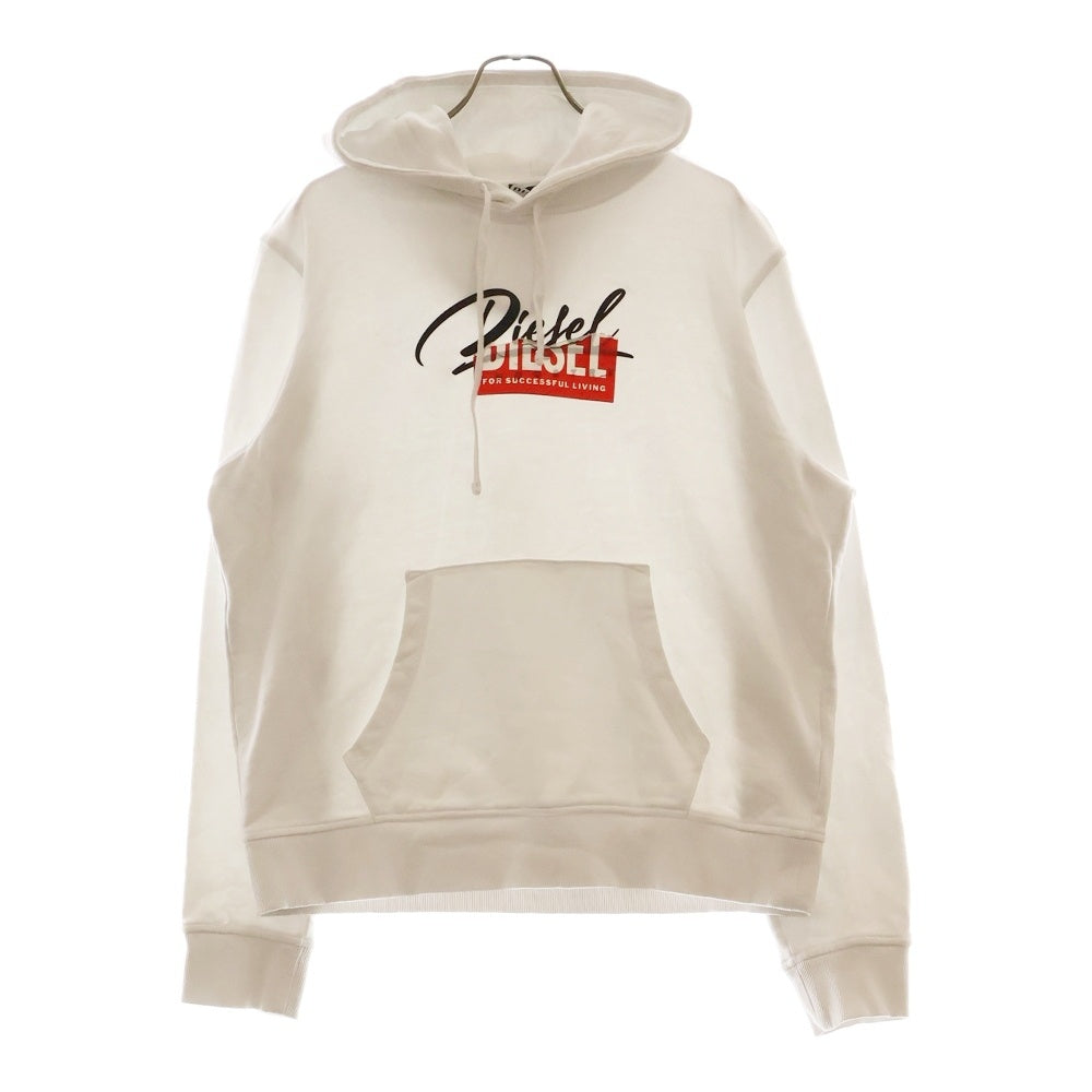 DIESEL(ディーゼル) S-GINN-HOOD NEW CUTY SWEAT SHIRT ロゴプロントフーディ スウェットパーカー ホワイト A13775 RIAJH