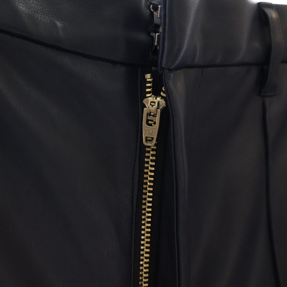 AMERI(アメリ) PIN TUCK SYNTHETIC LEATHER PANTS ピンタック シンセティック レザーパンツ ネイビー 01320870680