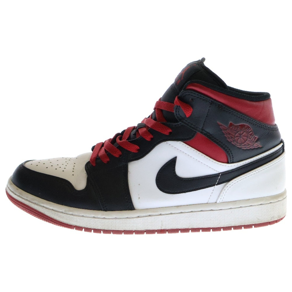 NIKE(ナイキ) AIR JORDAN 1 MID Gym Red エアジョーダン1 ジムレッド ミッドカットスニーカー ホワイト/ブラック/レッド US9/27.0cm DQ8426-106